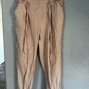 SIENNA SKY Beige Striped Pants